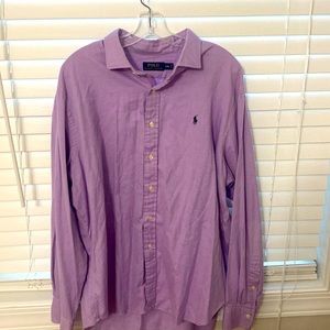 Purple Polo button down shirt.